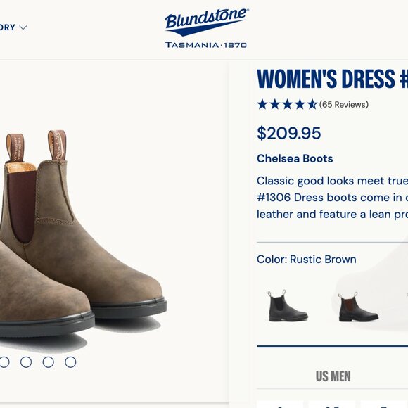 1306 dress boot rustic brown Blundstone 1306 main image 0